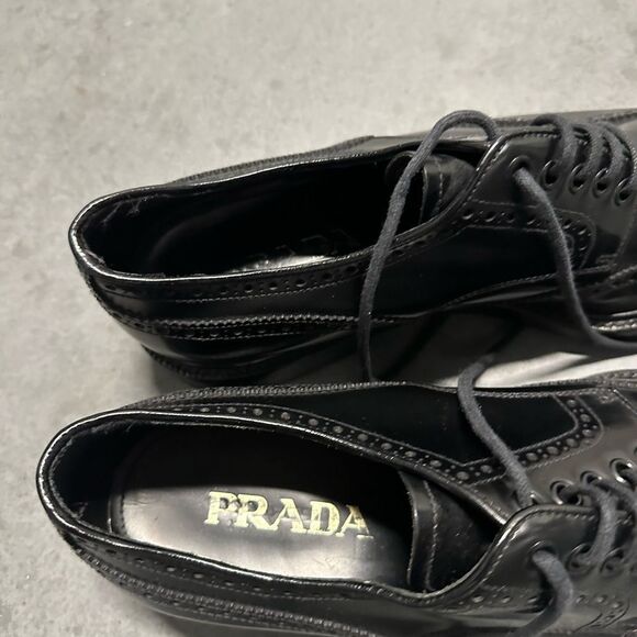 Prada Men\'s Brogues Black Leather sz 9 main image 6